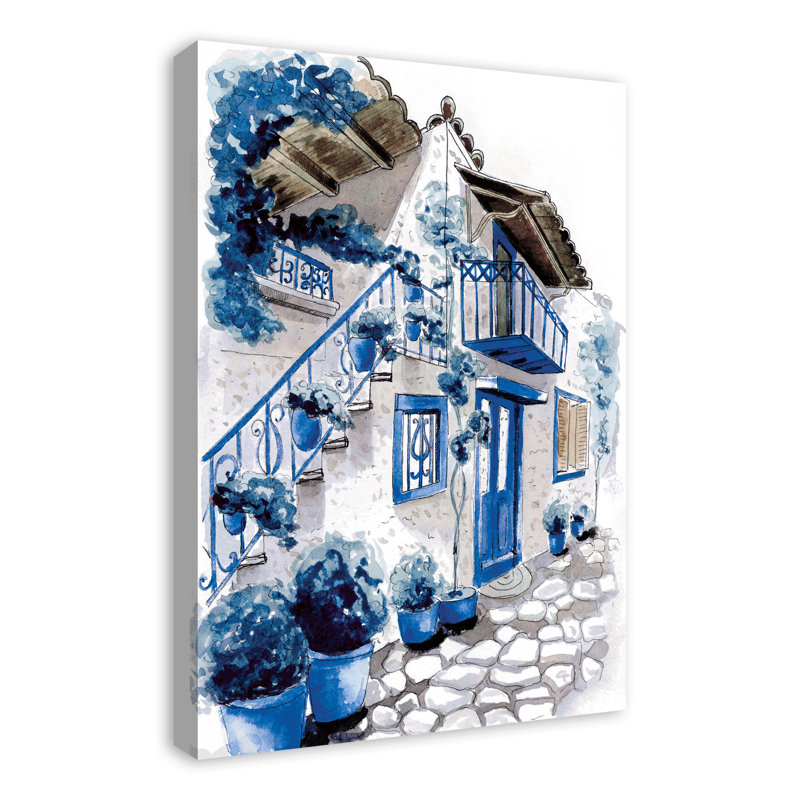 Blue Street - peinture sur toile tendue