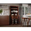 Garde-manger 100% bois massif Kaniesha 32 po avec portes en verre transparent, 2 tiroirs et tablettes réglables-156910705