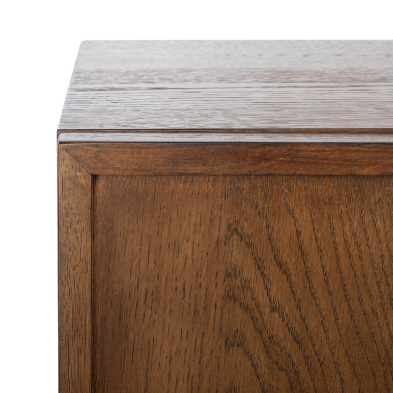 Bronwyn 4 Door Wood Media Stand, Medium Oak