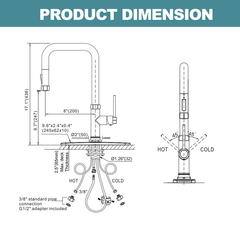 Polished Chrome Single Handle Pull Down Kitchen Faucet