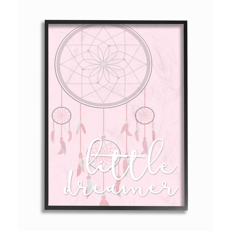 «Little Dreamer Catcher», impression, H 14 po x l 11 po, Giclée encadrée noir minuit