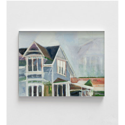 Past Life By Stacey Pollard, Watercolor House Artwork, Over The Fireplace Wall Art, Framed Blue House Gift Idea, Housewarming Gift Idea