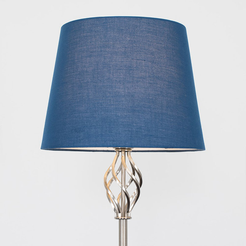 Tegan 151cm Traditional Floor Lamp, Grey, Brushed Chrome, Included