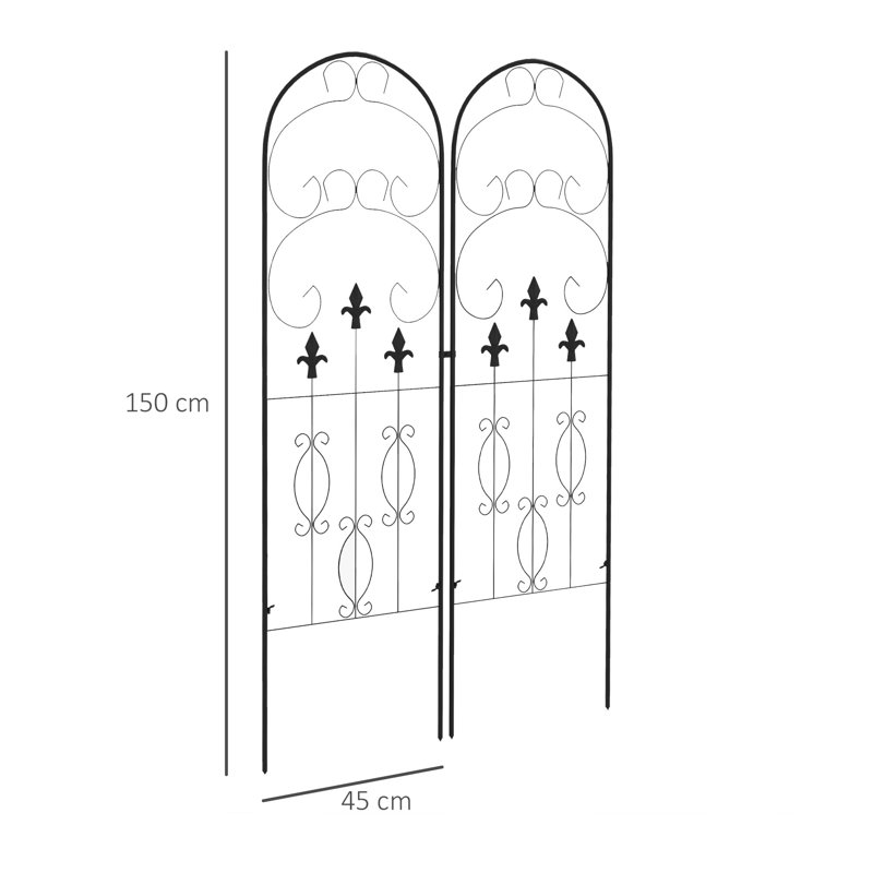 Ridpath 150cm H x 45cm W Metal Gothic Trellis Side Panel