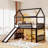 House Loft Bed With Slide, Twin Size-1828980565