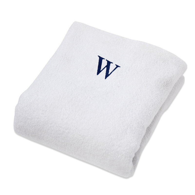 100% Combed Cotton Terry Monogrammed Patio Chaise Lounge Chair Cover, W