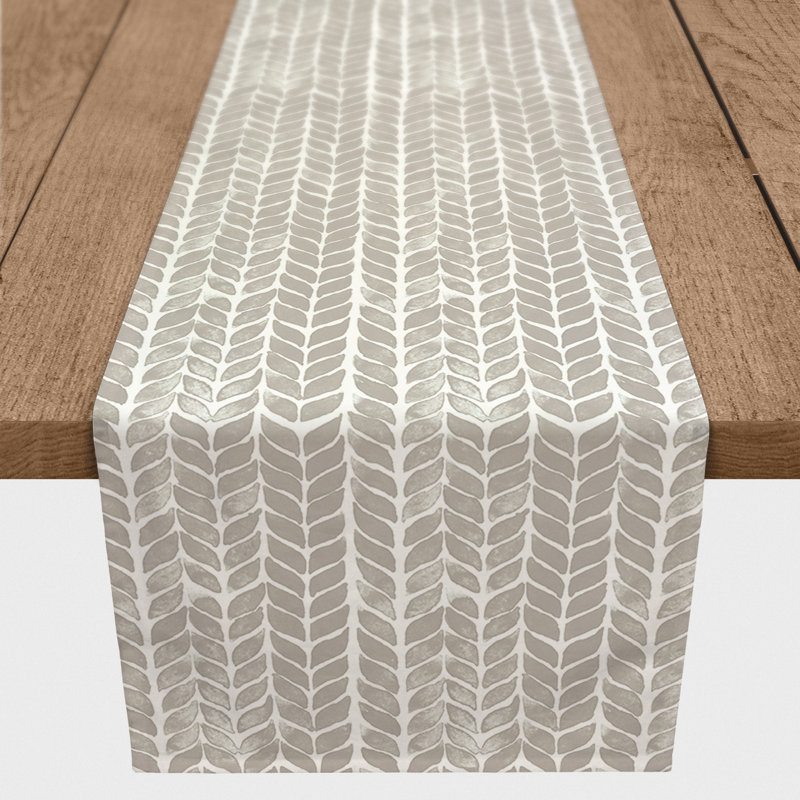 Chemin de table rectangulaire en polyester Cenya, 72 po x 16 po, Gris clair