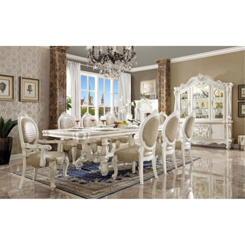 Chaise d'appoint rembourrée King Louis, Blanc os
