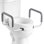 Siège de toilette surélevé avec accoudoirs, capacité de charge de 300 lb, hauteur de levage de 3,5 pouces, siège de toilette surélevé avec poignées rembourrées pour les personnes âgées, les personnes âgées, les personnes à mobilité réduite, les personnes handicapées et les adultes