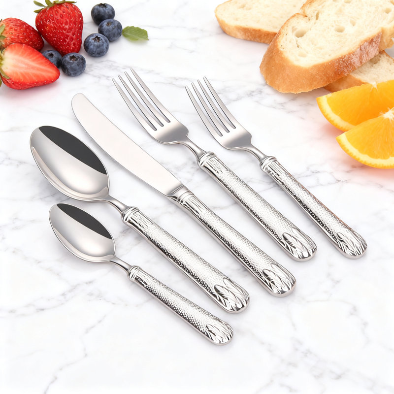 Ensemble de couverts 20 pièces pour 4 personnes, couverts en acier inoxydable 304 de qualité supérieure avec finition polie miroir, ensemble de couverts lourds pour une utilisation formelle et quotidienne
