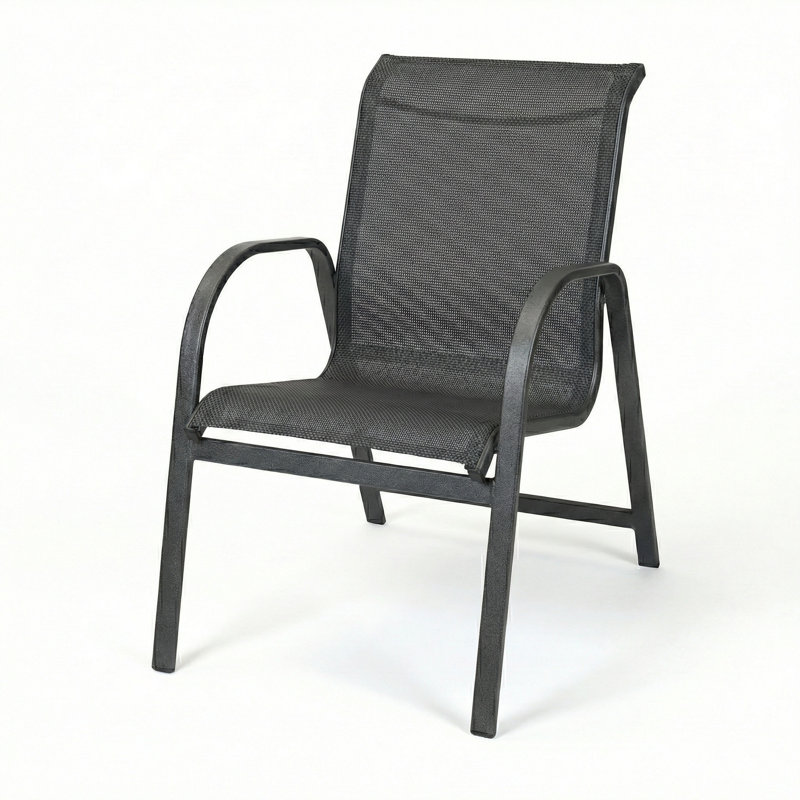 Windward Outdoor Ocean Breeze Arm Chair, Ninja Sling/Matte Black