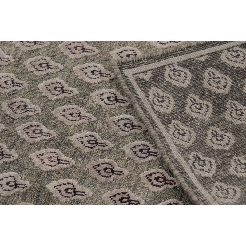 Block Print Handmade Kilim Silk and Wool Floral Area Rug