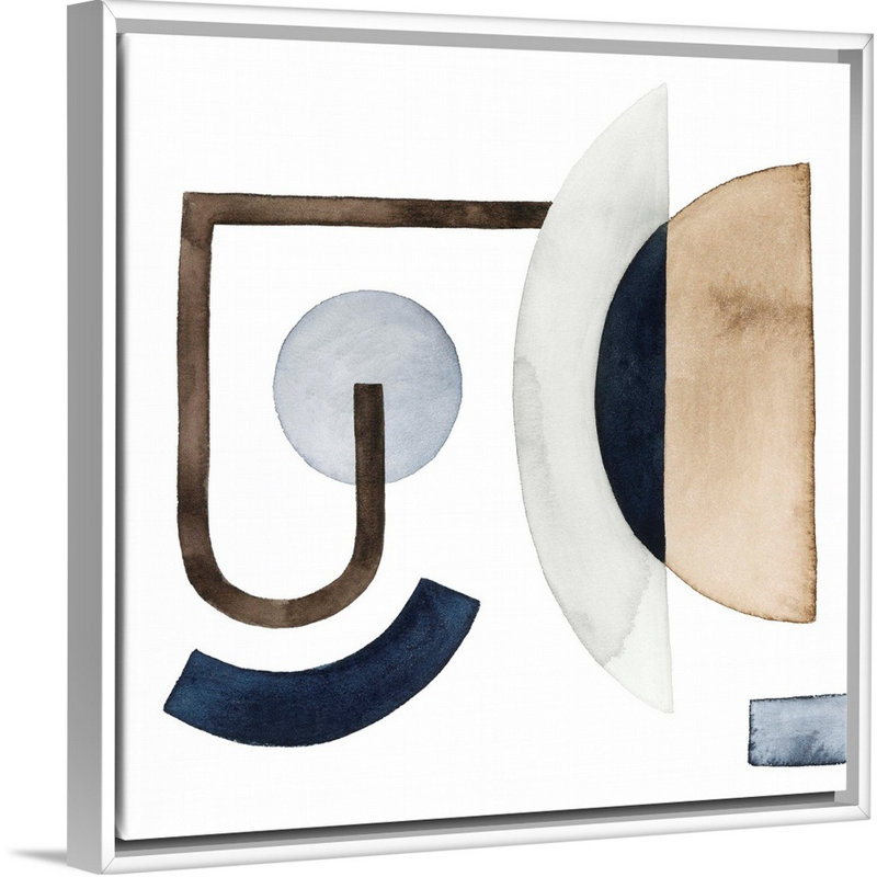 Déplacement des pièces I par Grace Popp - reproduction d'art sur toile, H 26 po x l 26 po x P 1,75 po, Cadre flottant blanc