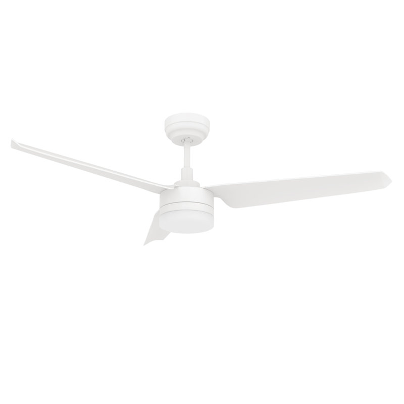 52" 3 - Blade LED Smart Standard Ceiling Fans with Lights, White