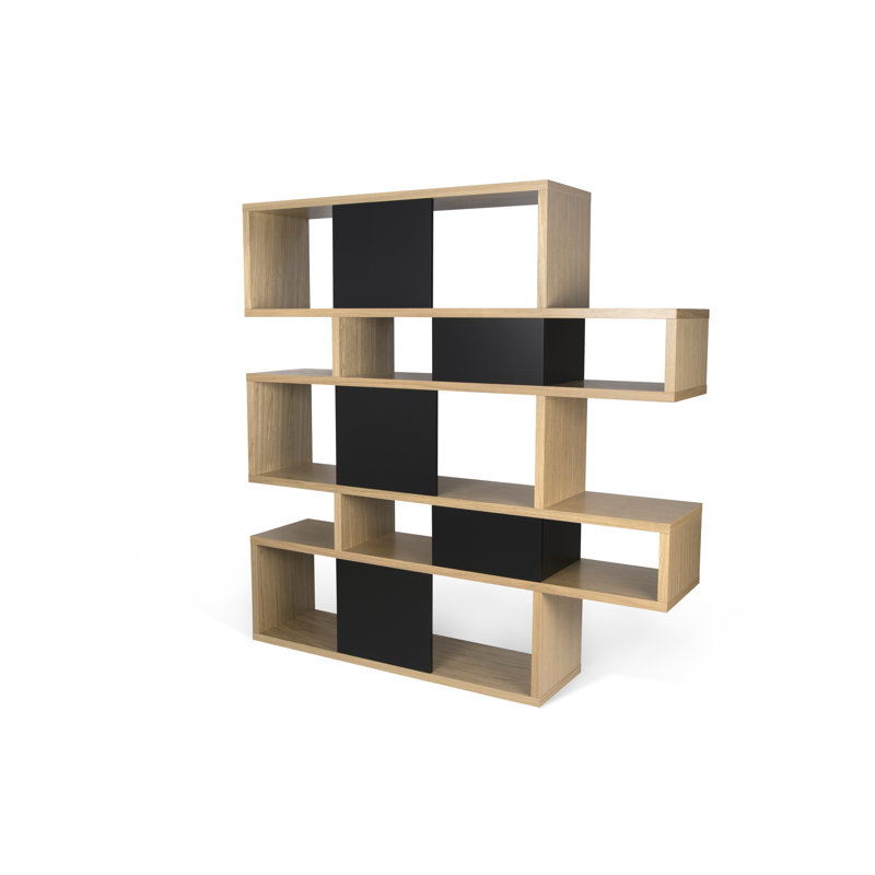 Geometric Bookcase, Oak / Matte Black