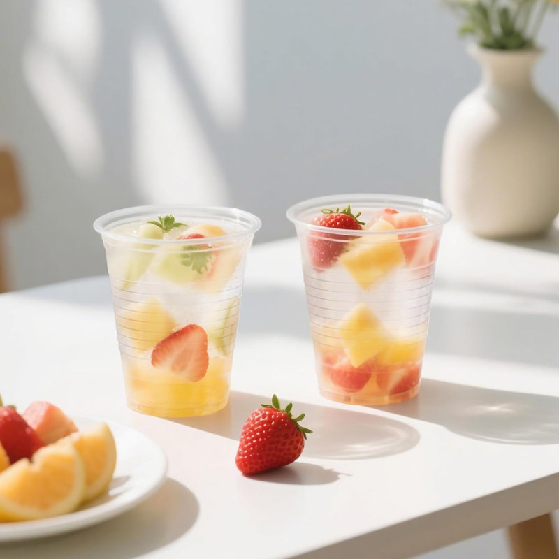 7 tasses de plastique transparent de 7 onces, 500 tasses de plastique transparent en vrac pour une fête avec une résistance à la chaleur plus élevée