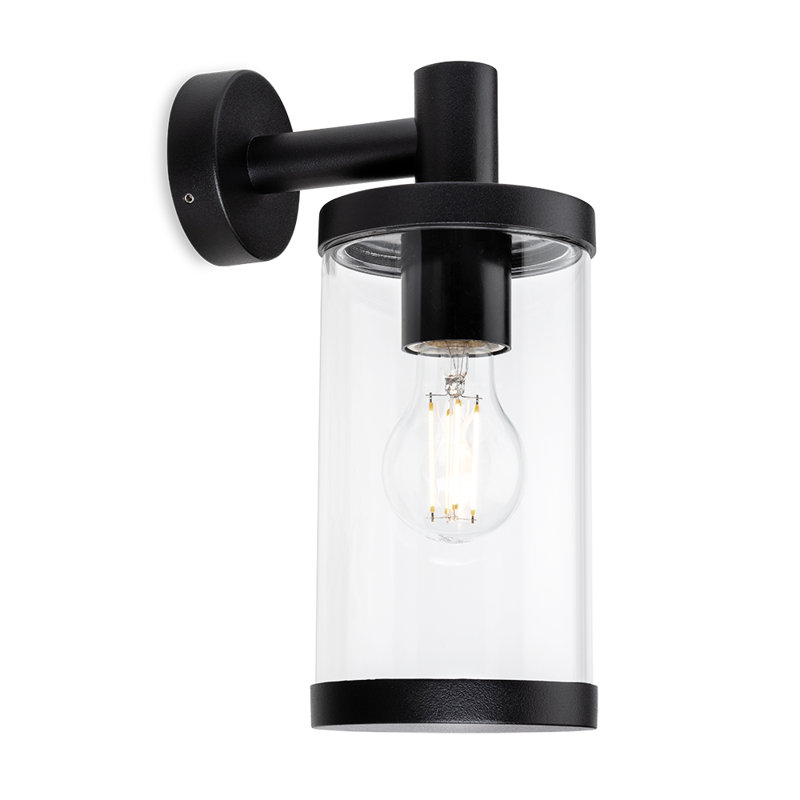 Black 28.5cm H Outdoor Armed Sconce