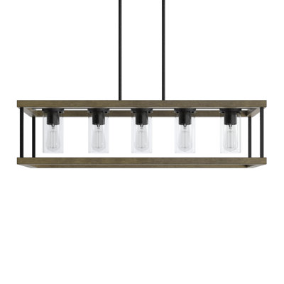 Mallie 5 Light Glass Dimmable Pendant