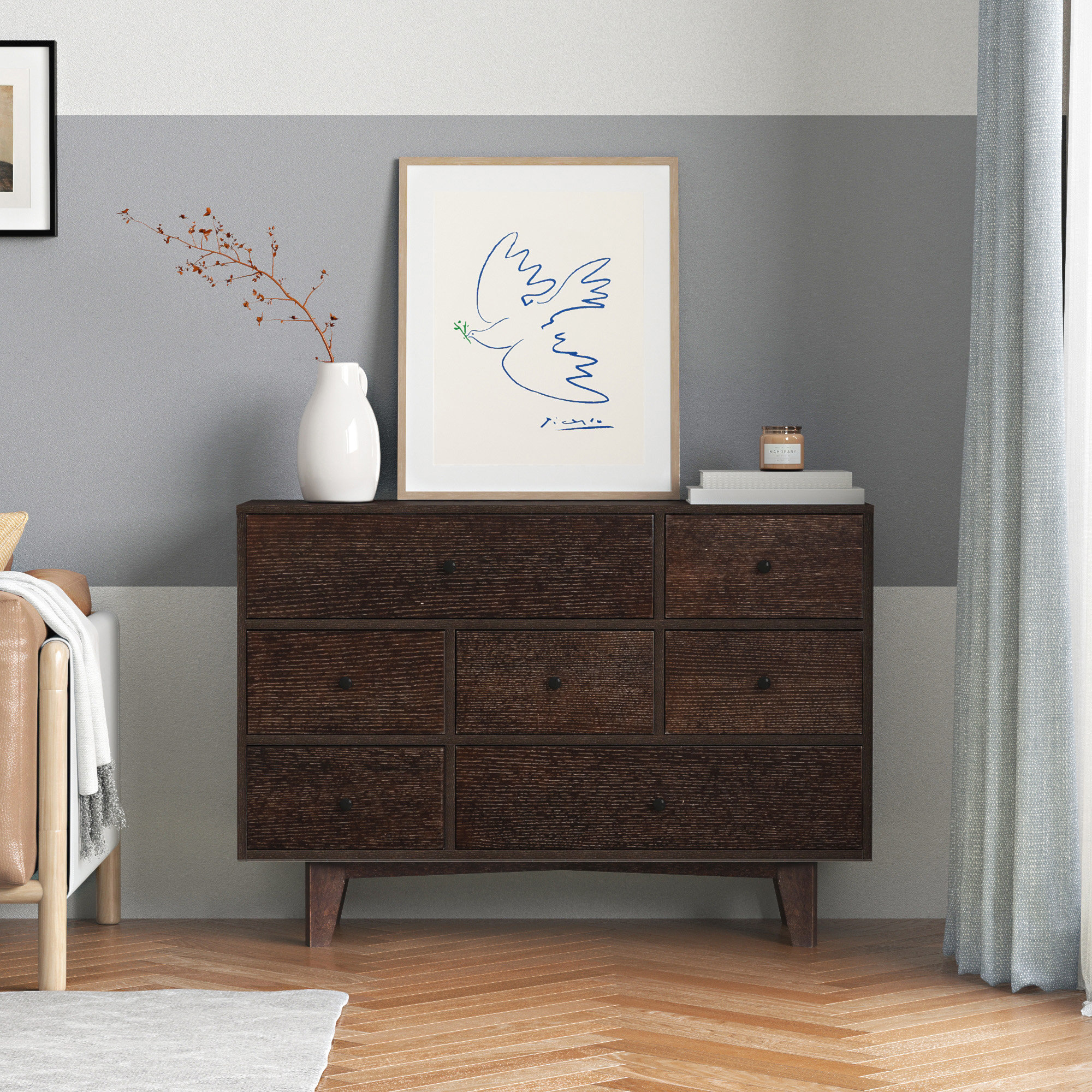 STYLISH Solid Wood SprayPainted Drawer Dresser Bar,Buffet Tableware