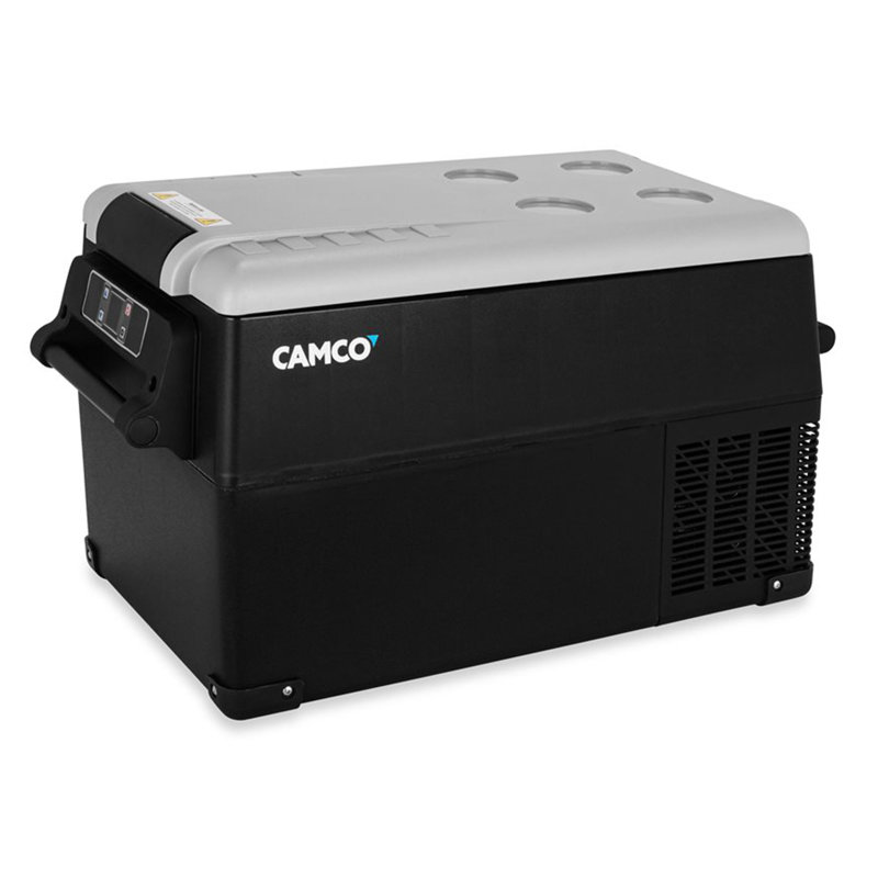 Camco 1.23 Cubic Feet Portable Freestanding Mini Fridge with Freezer
