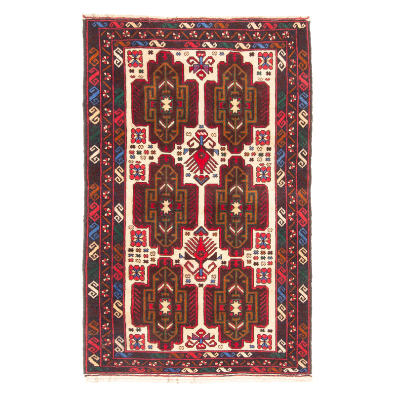 Tapis beige Teimani 3 pi 1 po x 4 pi 11 po
