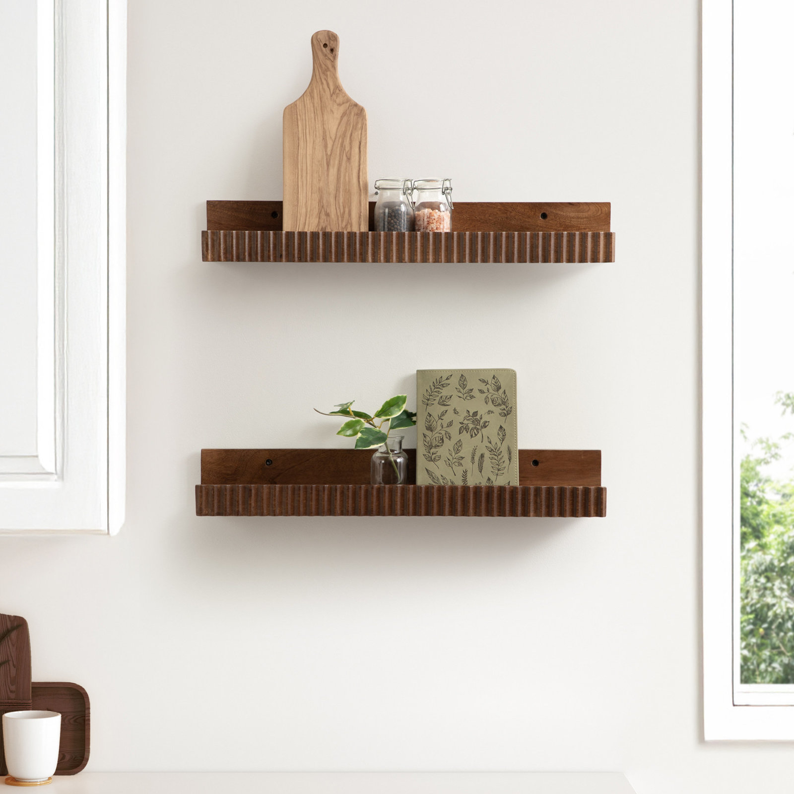 Trudie 24" Floating Shelf, Medium Wood
