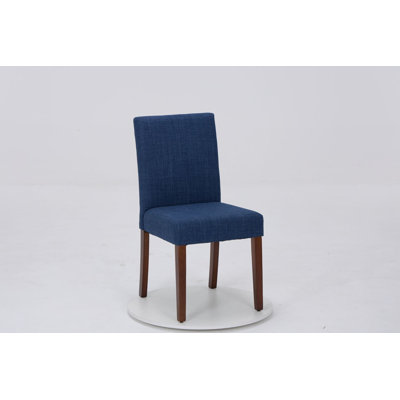 Chaise de salle à manger rembourrée en tissu Oakridge avec pieds en bois d'hévéa massif et coussin en mousse haute densité Oakridge