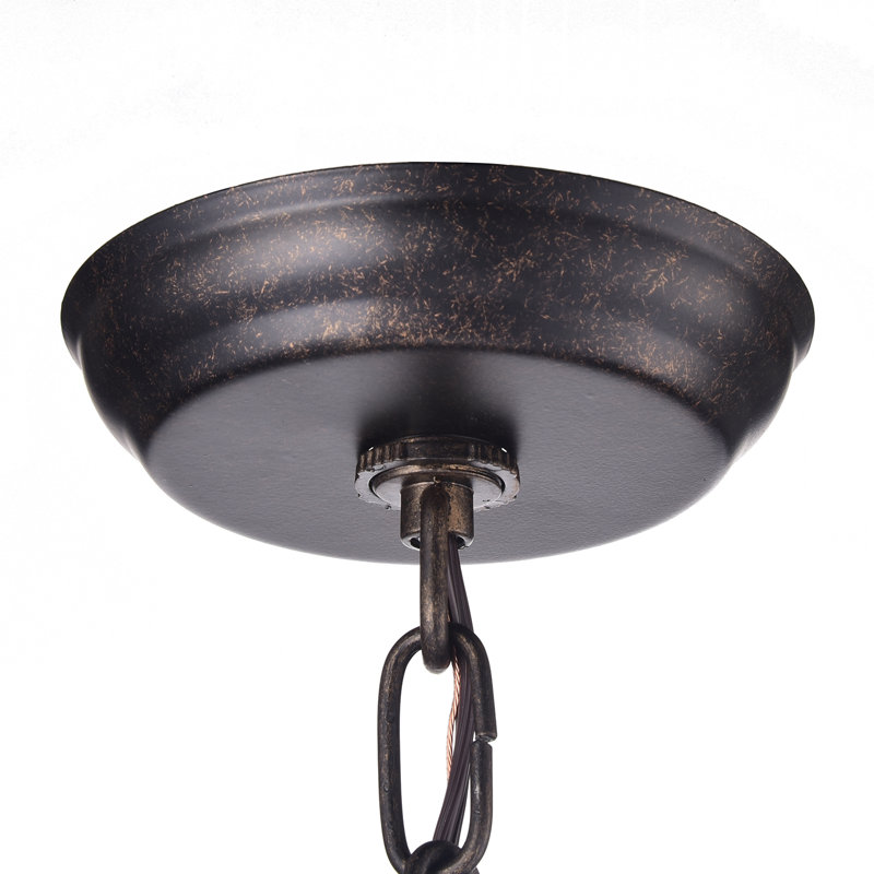 Luminaire suspendu géométrique unique à 1 lumière Darval, Bronze antique