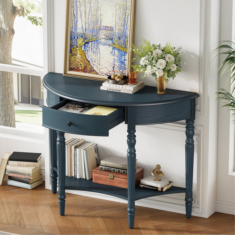 Console de style campagnard avec tiroir et tablette Farmhouse, Marine