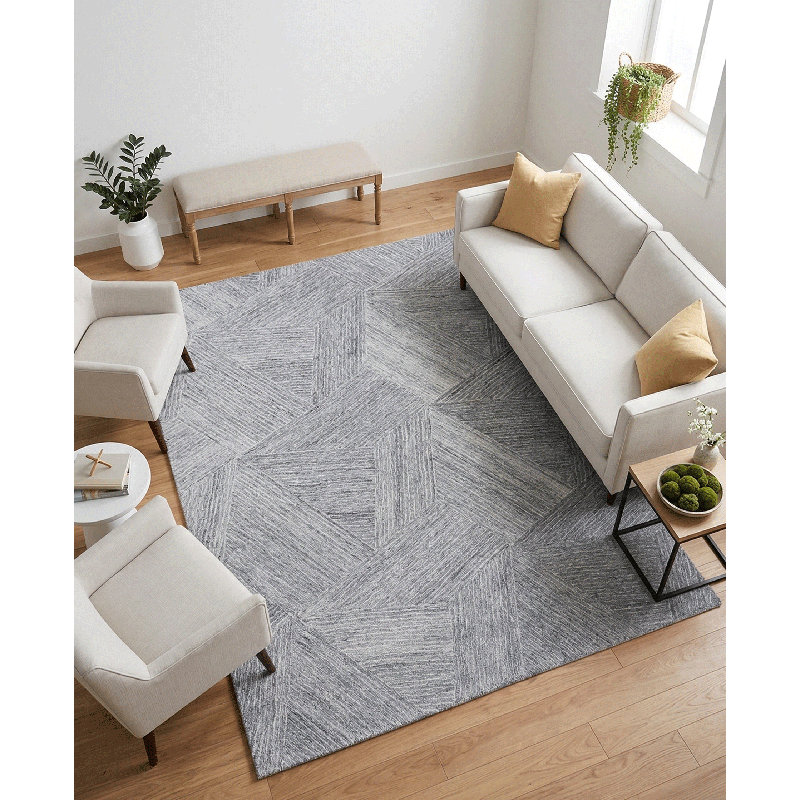 Marut Handmade Wool Abstract Area Rug, Rectangle 5' x 8'