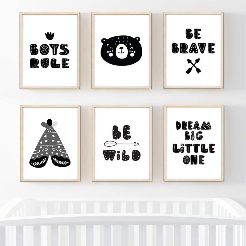 « minimaliste rule » be wild be, ensemble de 6 pièces impression sur papier Dankrad