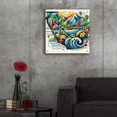 «California Abstract» par Rey Klimt, art mural en verre acrylique