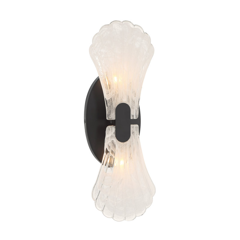 Bancroft 2-Light Wall Sconce in Matte Black, Black