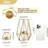 2 Pcs Metal Hexagon Shaped Geometric Design Tea Light Votive Candle Holders, Iron Hollow Tealight Candle Holders , Gold (S + L)
