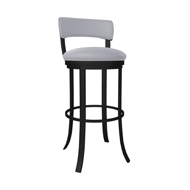 Tabouret de bar et de comptoir Bulmore, Tabouret de bar (siège d'une hauteur de 30 po), Onyx sable, Acier