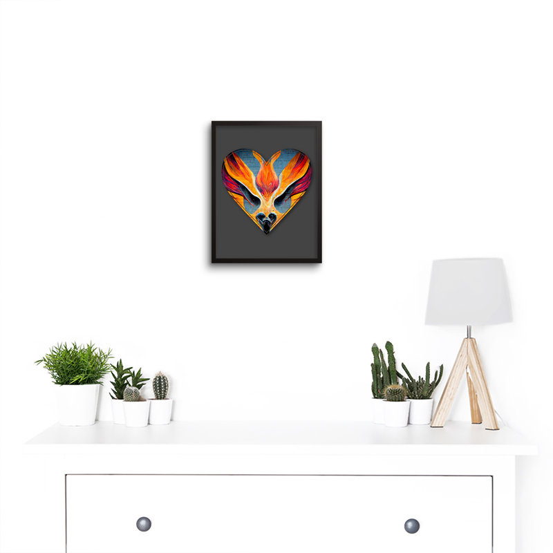 Symbol Heart Love Phoenix by Sha & Koko - Single Picture Frame Print