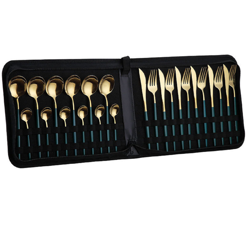 Ensemble de couverts en acier inoxydable Paloff, Turquoise / or