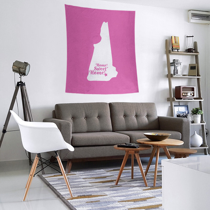 Tapisserie murale Home Sweet Manchester, Rose, H 80 po x l 68 po