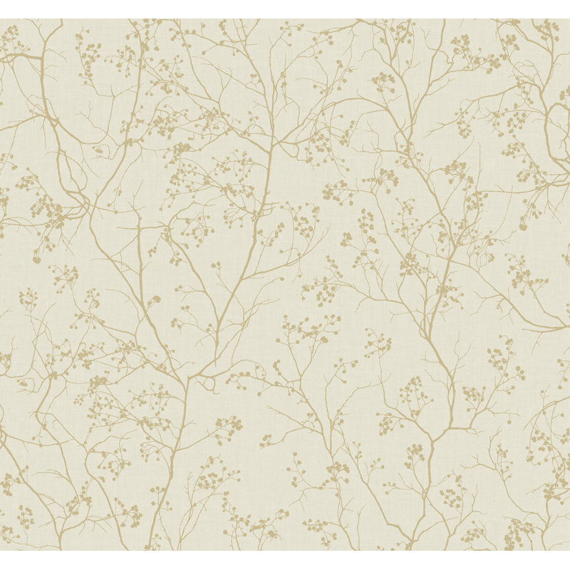 Double rouleau floral Swanson, Crème / doré