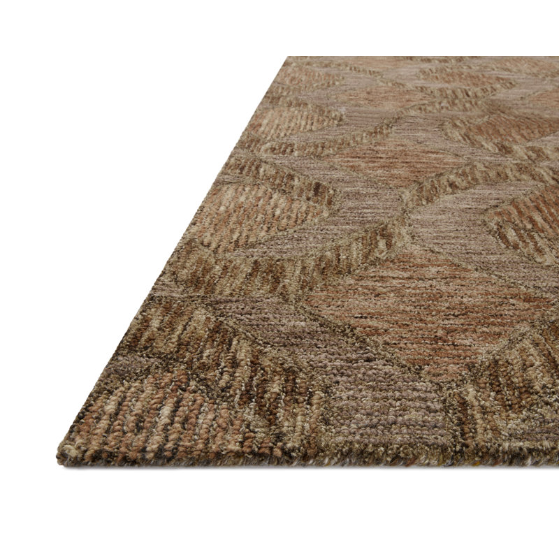 Kadidia Hand Tufted Wool Geometric Indoor Rug, Square 1'6"