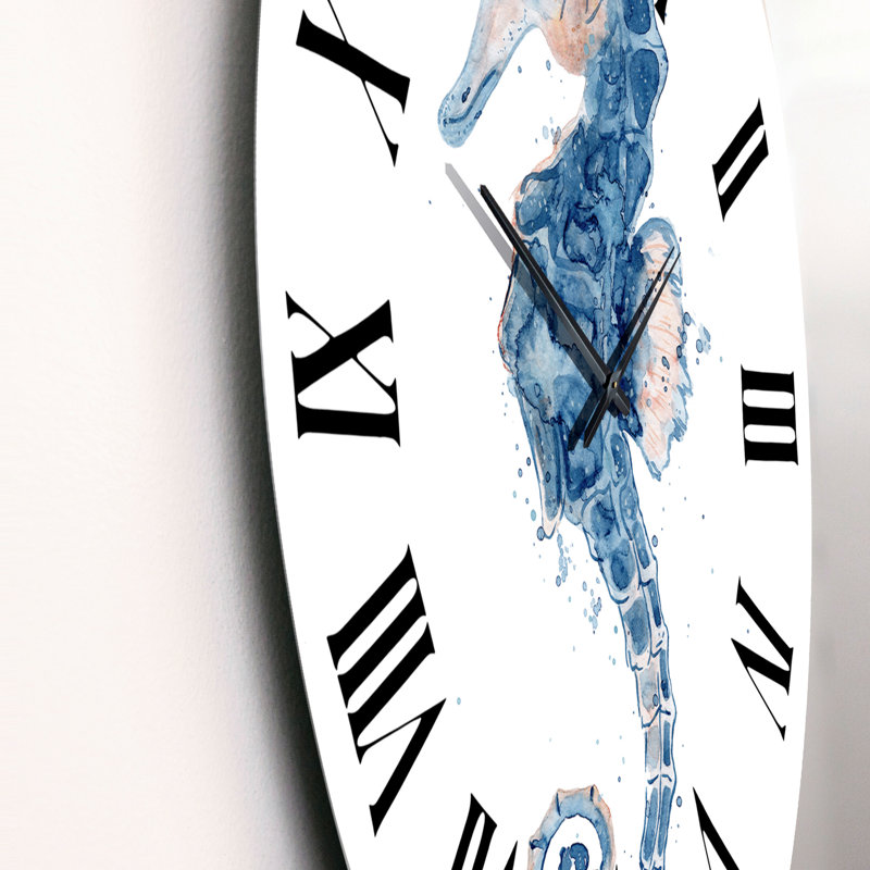 Portrait d'un hippocampe - Horloge murale nautique et côtière, Moyen