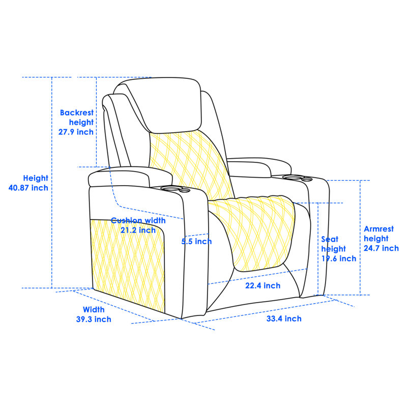 Canapé inclinable de cinéma maison en cuir véritable avec double moteur zéro gravité, appui-tête réglable et éclairage ambiant 7 couleurs pour les soirées cinéma, les jeux immersifs et la vie moderne