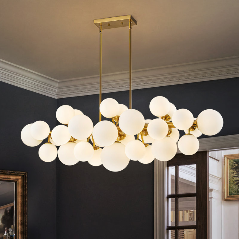 Lustre en verre linéaire moderne à 31 lumières Balster