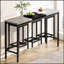 Ensemble de table de salle à manger de cuisine moderne avec 3 tabourets, plateau de table épissure unique et tabouret suspendu pratique-408536345-408536359