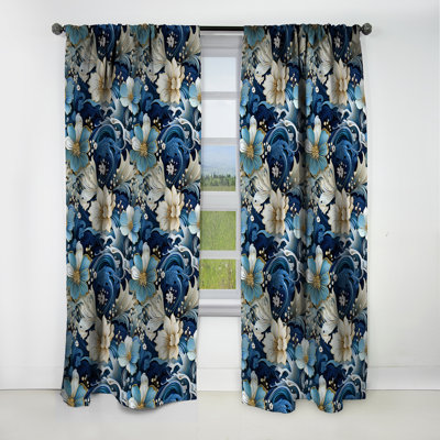 Nautique Allure Paisley Motif IV - Rideau floral - Rideau occultant floral - 1 panneaux