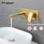 Robinet de lavabo en or brossé avec robinet de salle de bain, fabrication en laiton, fabrication en métal
