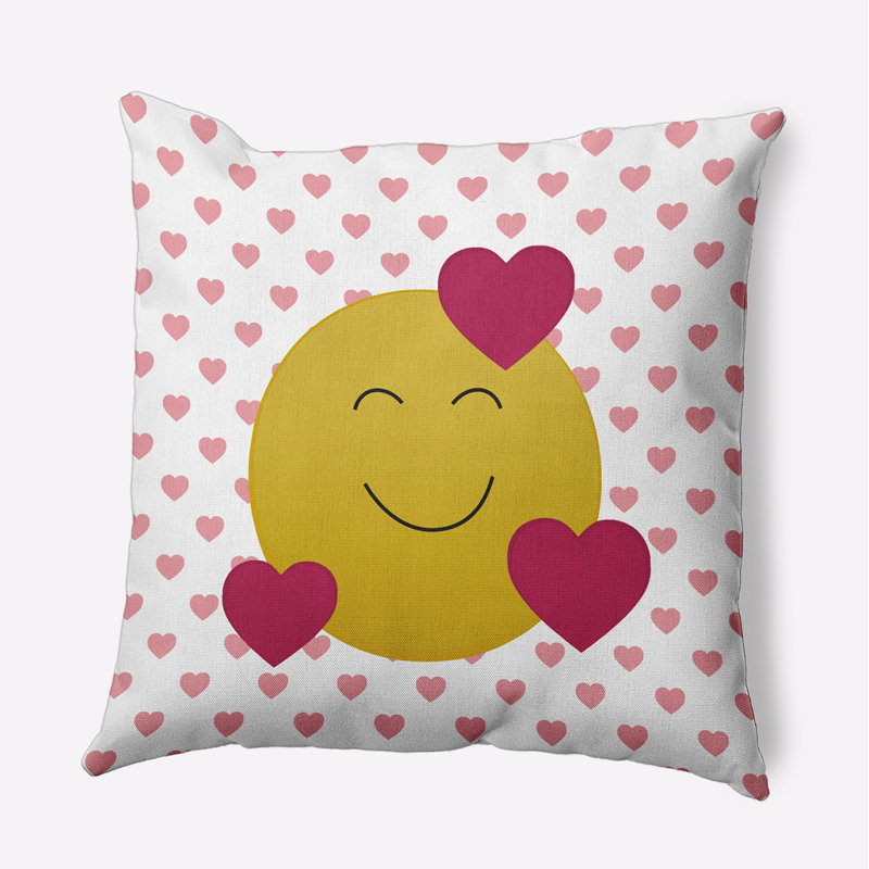 Love Emoji Decorative Throw Pillow PHG1617P1, H 18 po x l 18 po