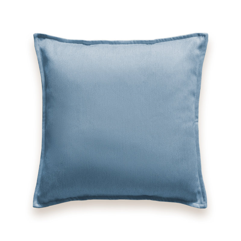 Faux Linen Square Throw Pillow Cover Set, Gray Blue