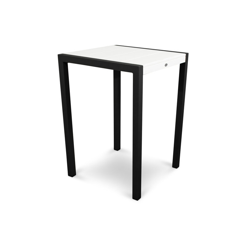 Table de bar POLYWOOD Surf City, Noir texturé / Blanc classique, 30 po x 30 po