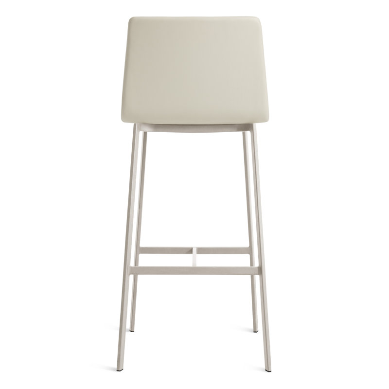 Between Us Stool, Camel Genuine Leather, Bar Stool (31" Seat Height), Black